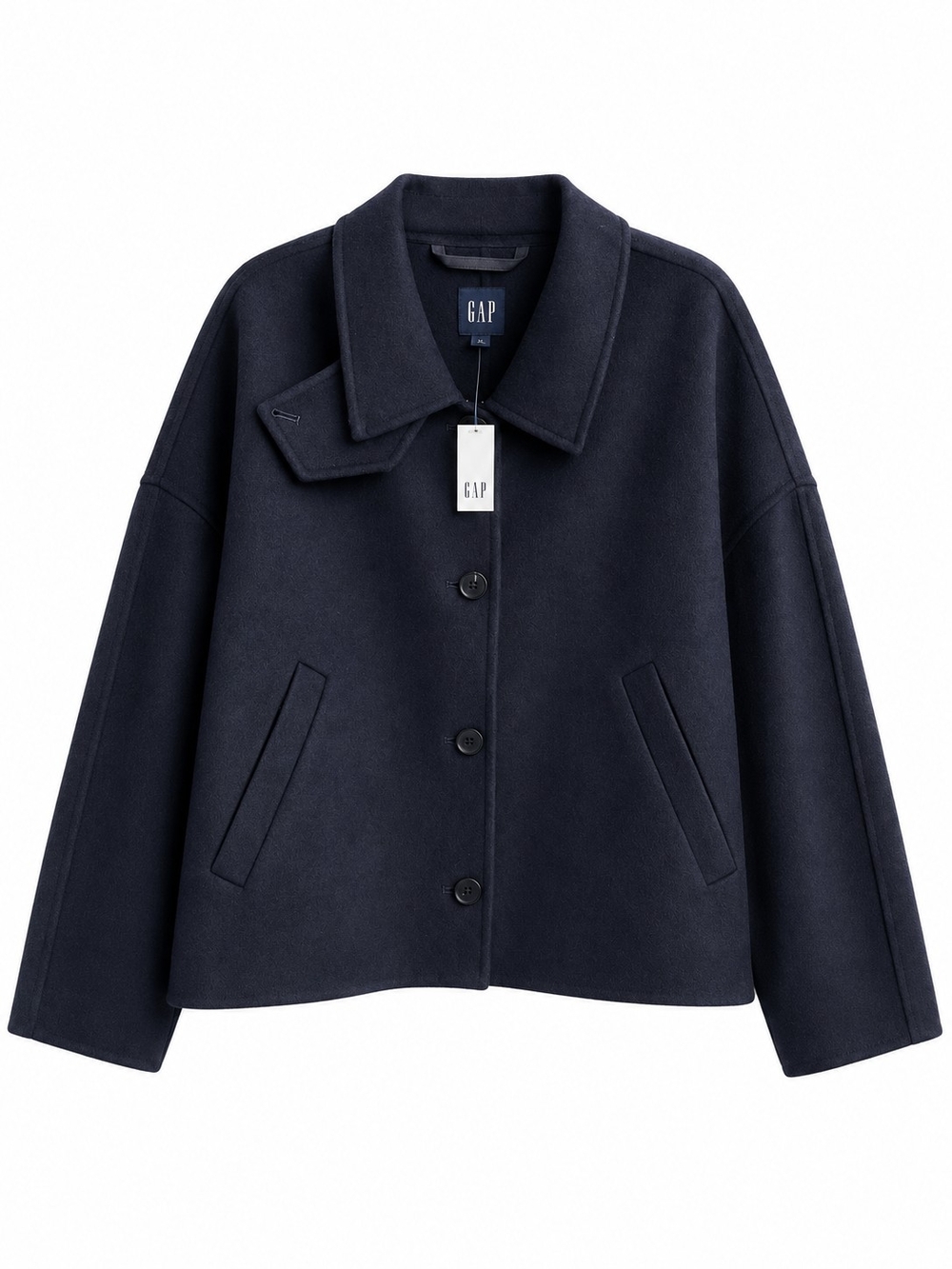 GAP Navy Wool-Blend Short Swing Jacket Size M/L
